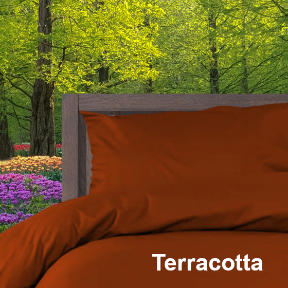 40 Dekbedovertrek Double Face effen Terracotta Alpa Bedden Tussen de Wol